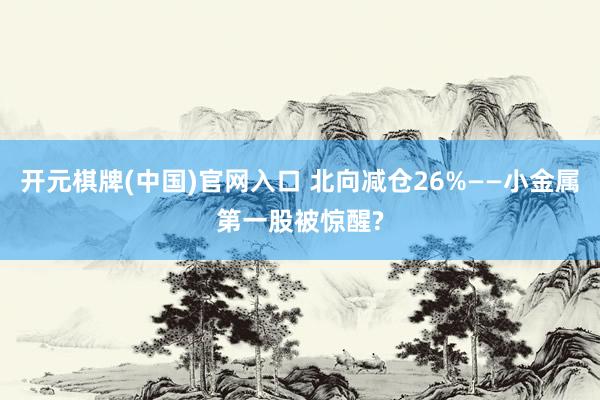 开元棋牌(中国)官网入口 北向减仓26%——小金属第一股被惊醒?